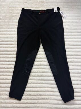 Tuff Rider Biker Black Equestrian Breeches with Knee Patches Size 34